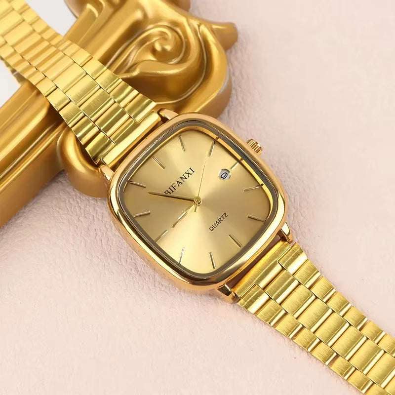 Luxury Quartz Watches for Couples - Elegant Calendar Timepieces for Men and Women