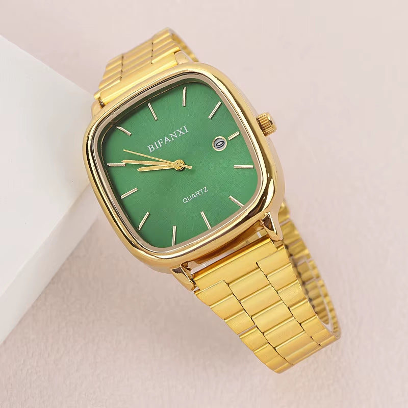 Luxury Quartz Watches for Couples - Elegant Calendar Timepieces for Men and Women