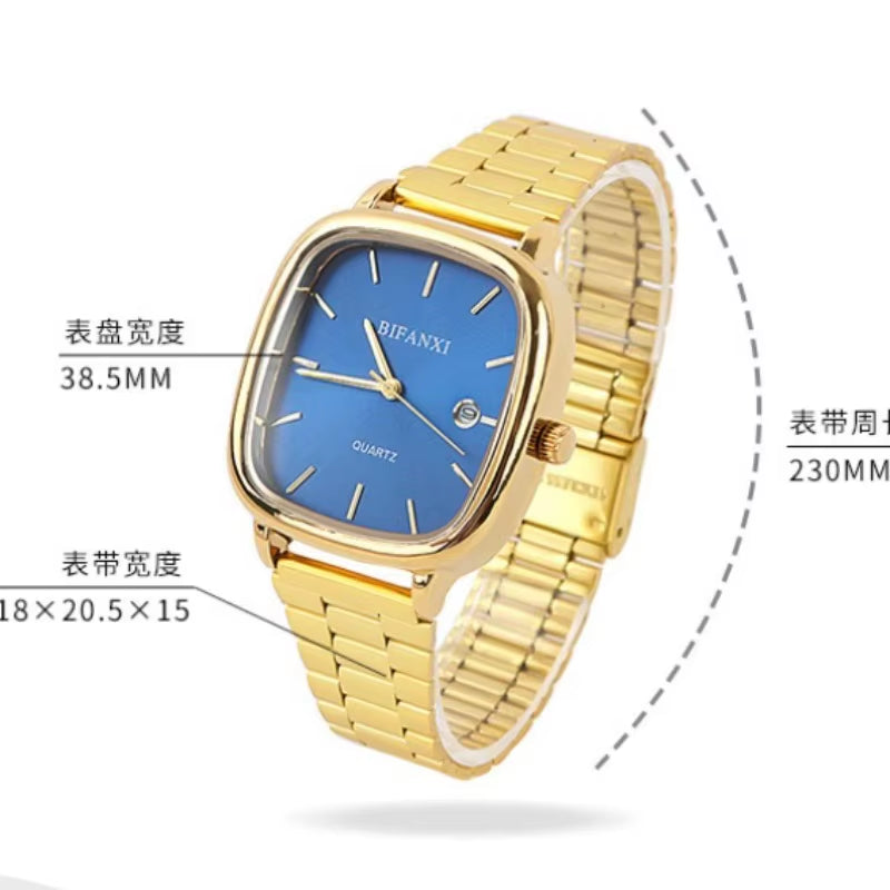 Luxury Quartz Watches for Couples - Elegant Calendar Timepieces for Men and Women