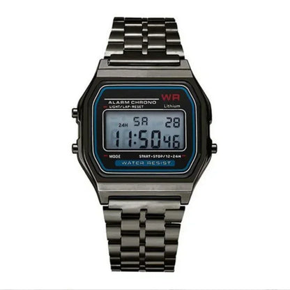 Luxury Retro Square Digital Watches for Men and Women - Rose Gold and Silver Ladies Wristwatches
