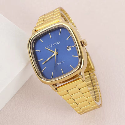Luxury Quartz Watches for Couples - Elegant Calendar Timepieces for Men and Women
